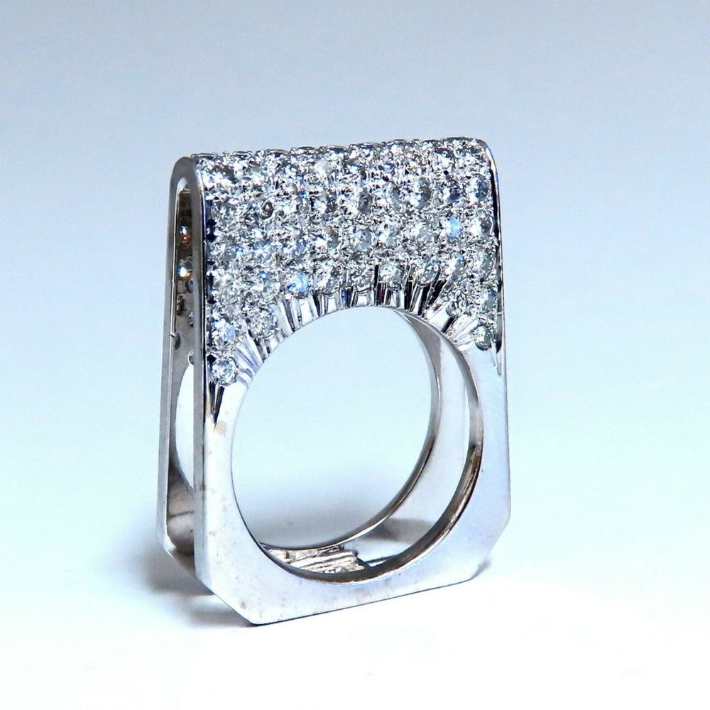 2.00ct Natural Round Diamonds Fold Over Ring Mod Deco 14kt*